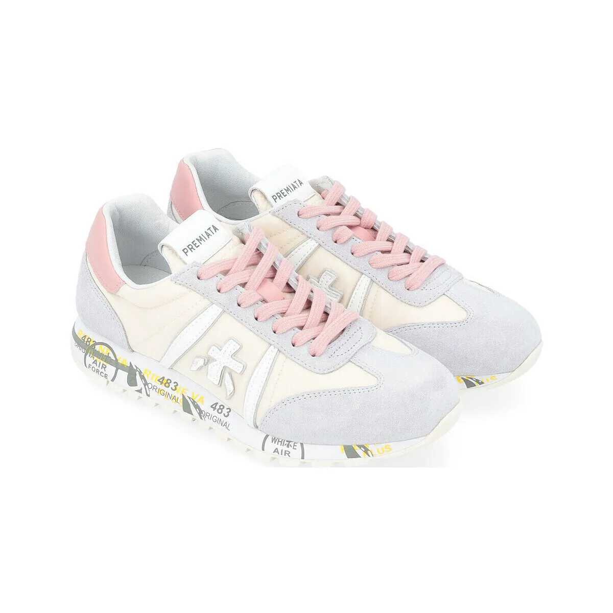 Zapatilla  Lucy beige y rosa