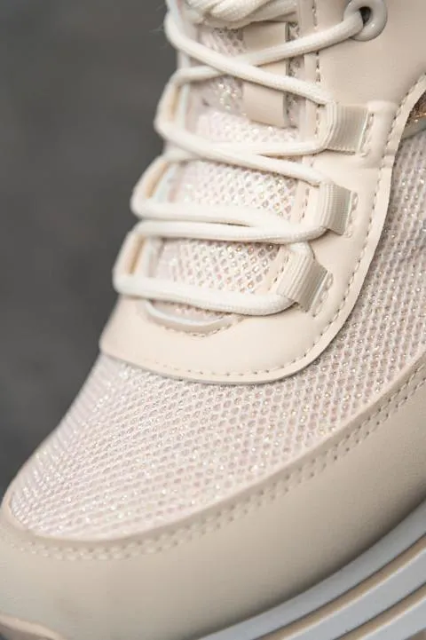 Zapatillas altas cálidas, blancas