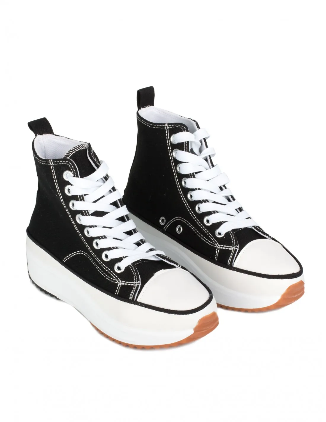 Zapatillas Altas Plataforma Moldeada Negras