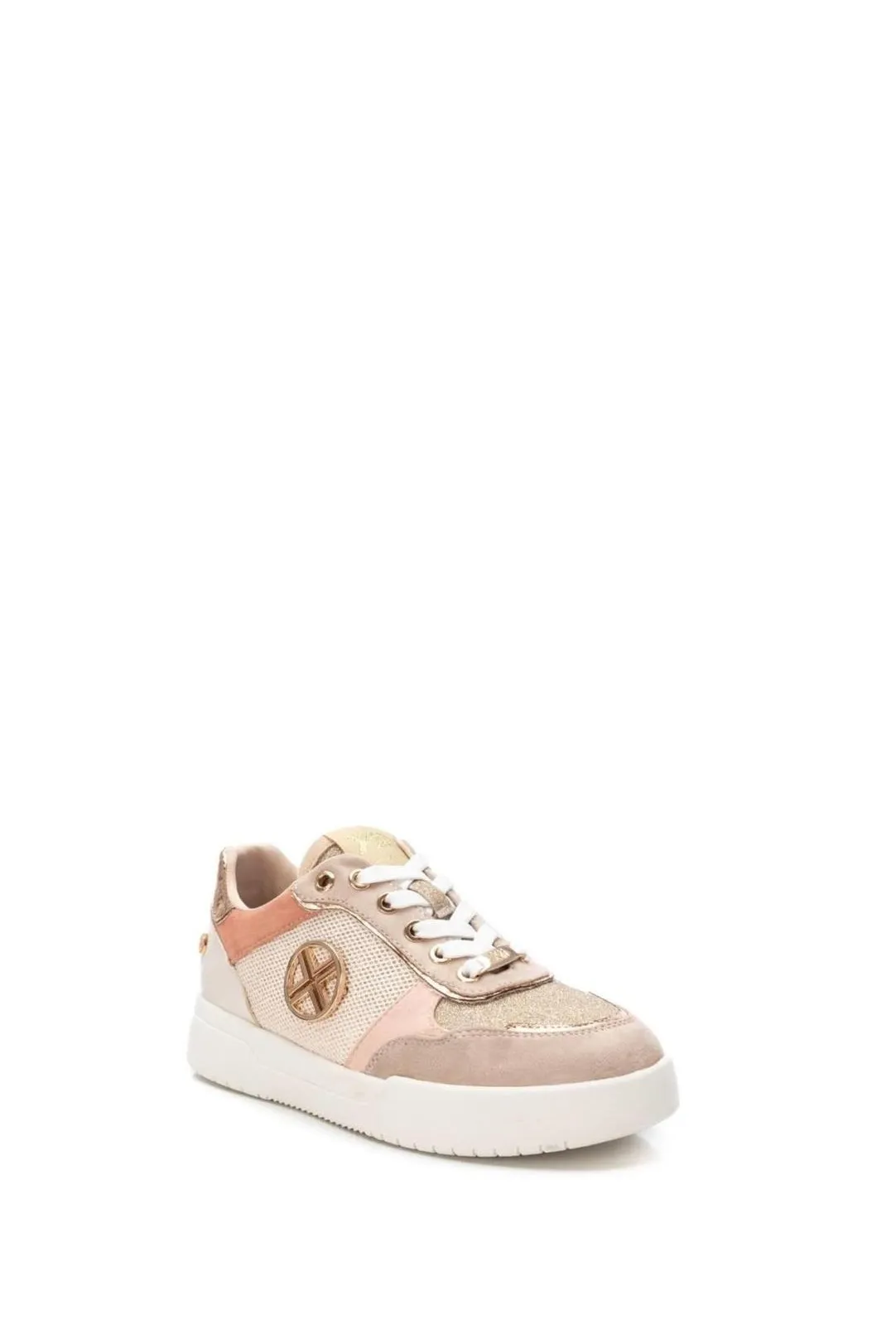Zapatillas combinadas mujer beige