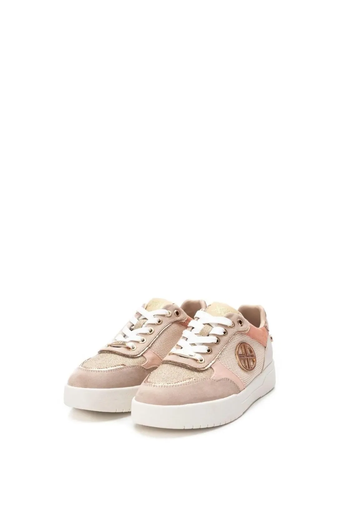 Zapatillas combinadas mujer beige