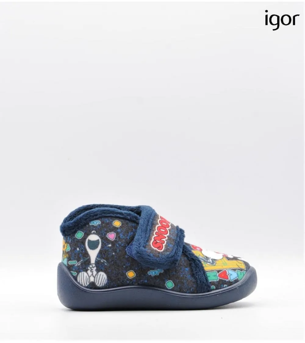 ZAPATILLAS DE ANDAR POR CASA IGOR VELCRO SNOOPY AZUL MARINO