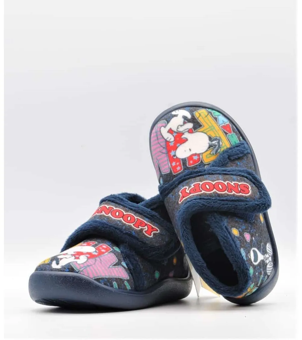 ZAPATILLAS DE ANDAR POR CASA IGOR VELCRO SNOOPY AZUL MARINO