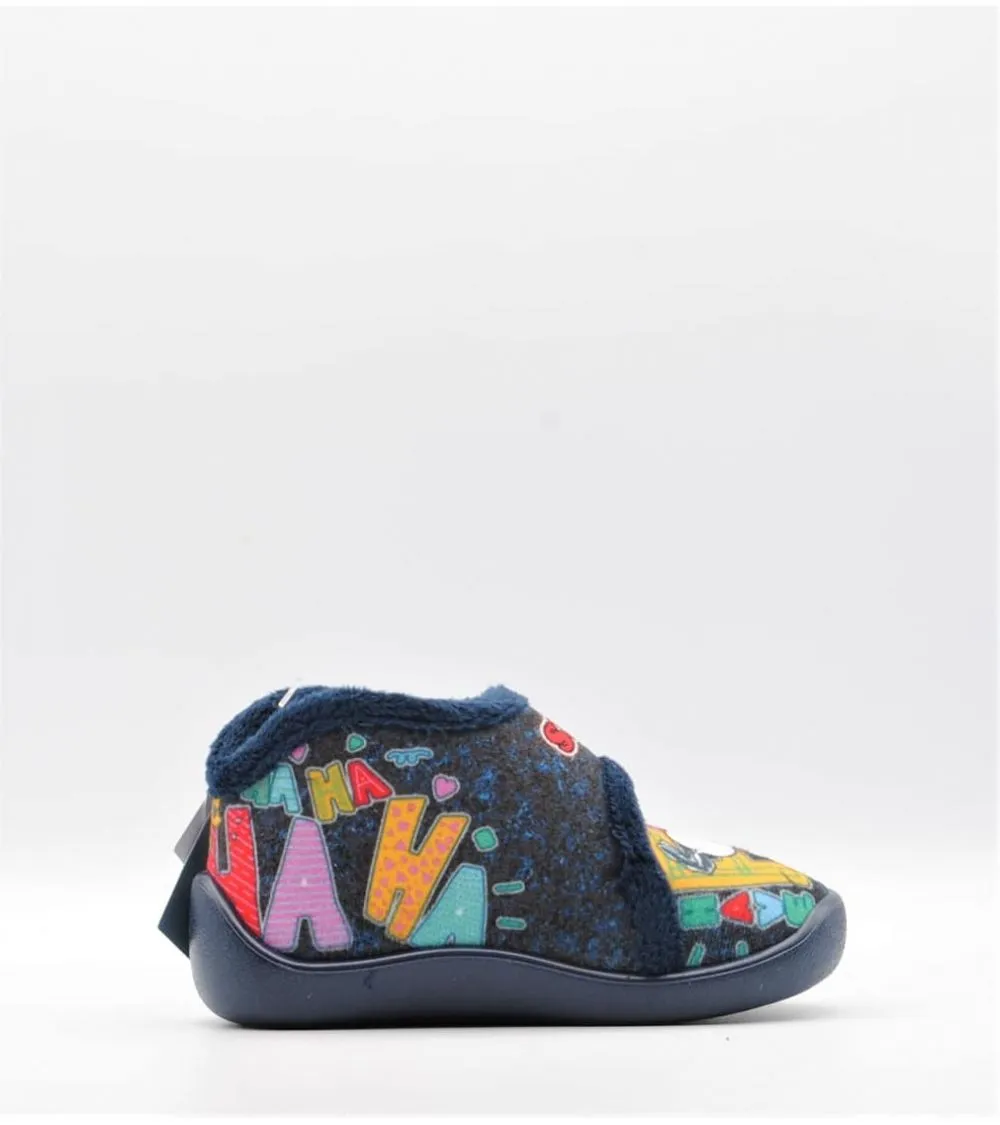ZAPATILLAS DE ANDAR POR CASA IGOR VELCRO SNOOPY AZUL MARINO
