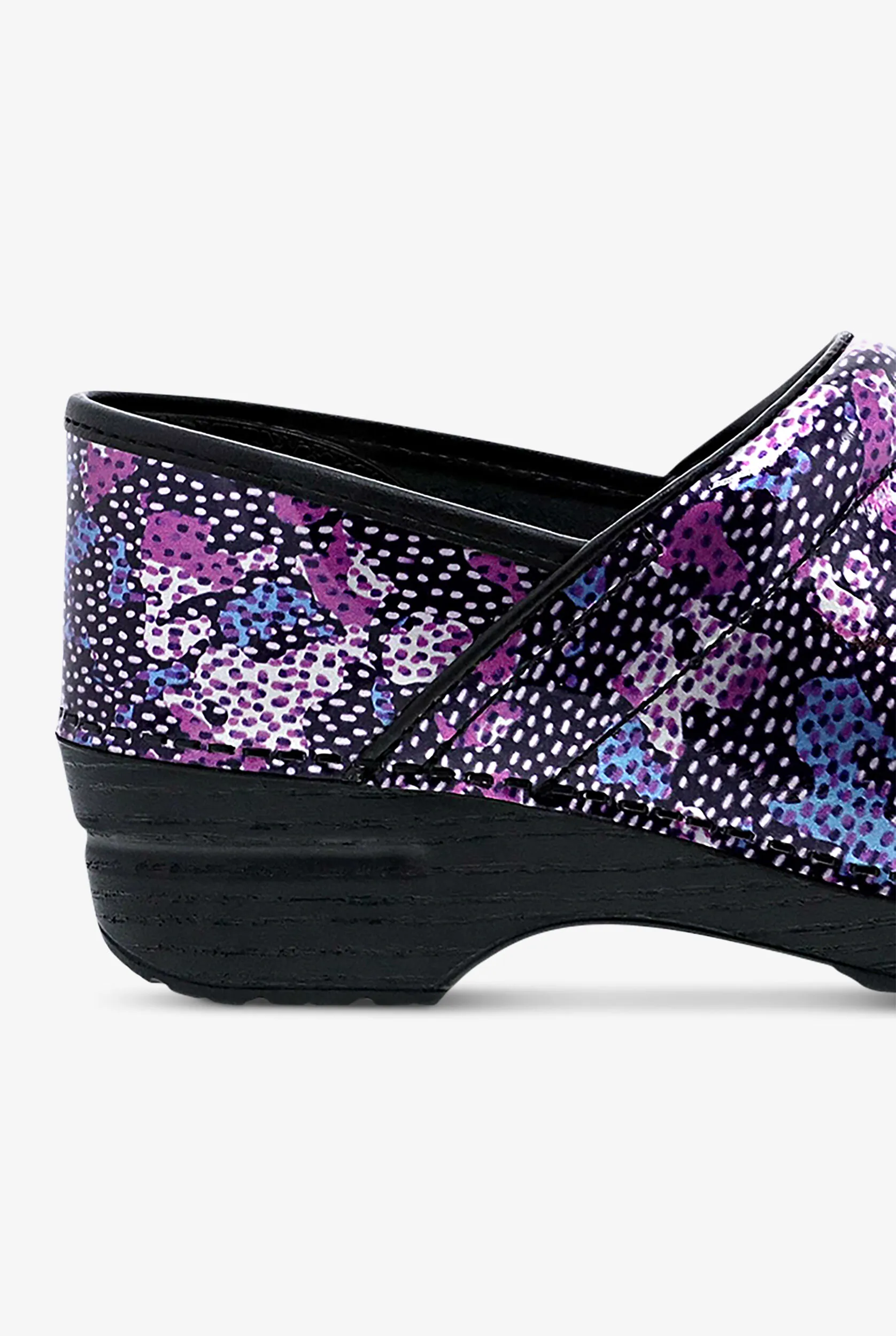 Zuecos de enfermería Dansko Professional Dotty Abstract de charol para mujer
